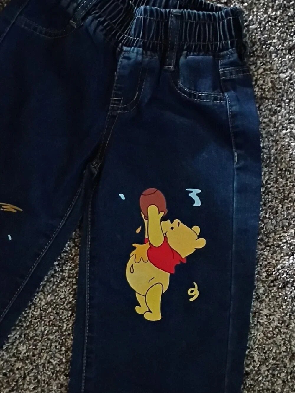 Disney Navy Kids' Jeans with Winnie the Pooh Graphics - Yellow & Red